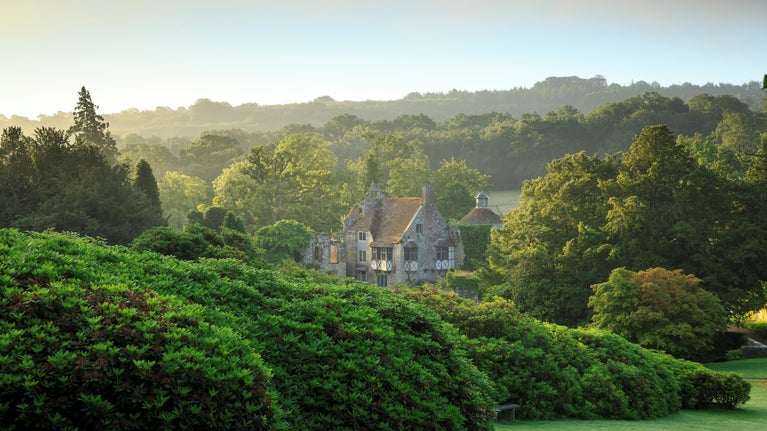 The ruins of the fourteenth-century moated Scotney Castle, Kent